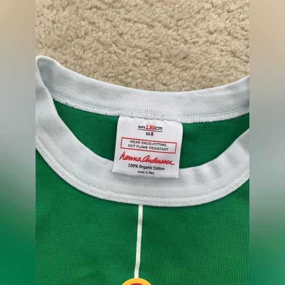 Hanna Andersson size 130, 8, Elf Holiday Long John Pajamas - Picture 3 of 5